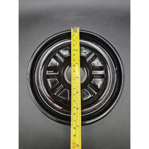 Vintage Dark Amber Brown Glass Large Cigar Cigarette Holder Ashtray MCM 7" - Picture 6 of 7